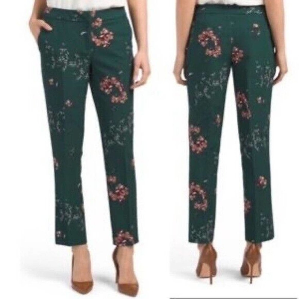 Carolina Belle Montreal Green Floral Ankle Pants WOMENS SIZE 10
